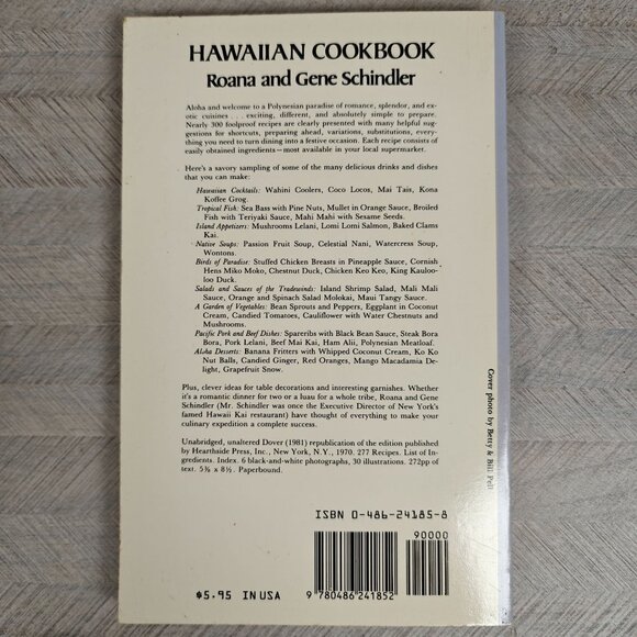Vintage Hawaiian Cookbook By Roana & Gene Schindler Hawaii Kai Luau Cooking - Picture 2 of 9